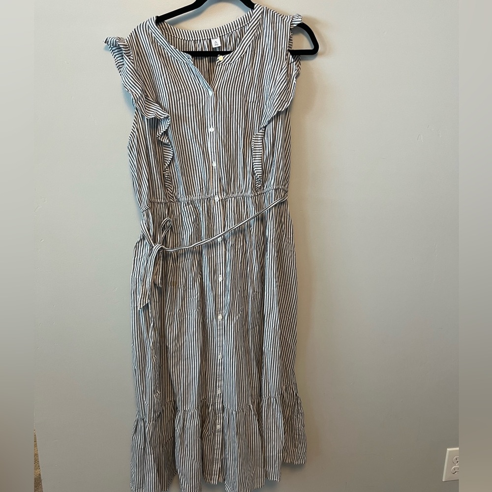 stripped cotton midi dress for summer